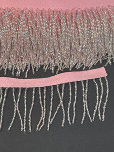 Trim Fringe with Shiny Pink Beads 2" Wide