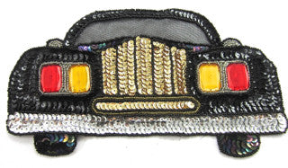 Car with Black Sequins, Red and Gold Stone Headlights, Pre-Glued 9