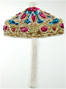 Carousel Umbrella MultiColored sequins and Beads 10" x 7"