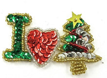 Load image into Gallery viewer, Christmas Applique I heart Tree 1.5&quot; x 3&quot;
