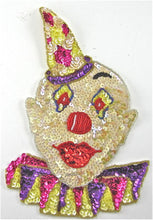 Load image into Gallery viewer, Clown Large with MultiColored Sequins and Beads 9.5&quot; x 6.5&quot;