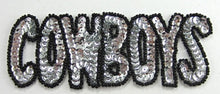Load image into Gallery viewer, Cowboys Sequin Word 2.5&quot; X 5&quot;