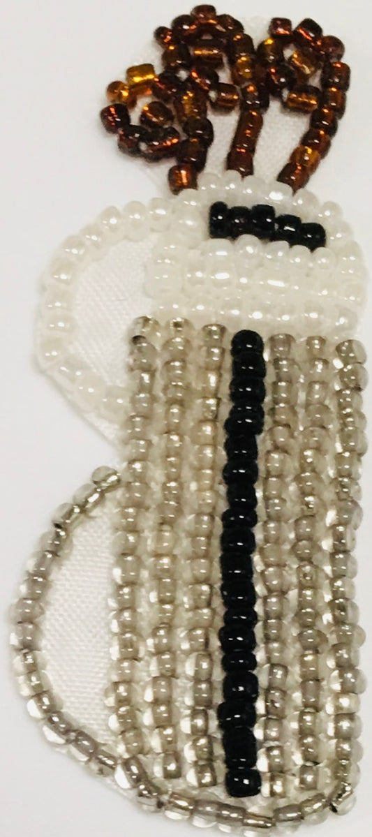 Golf Bag with Silver and Brown Sequins and Beads in 2 Size Variants