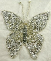 Butterfly with Silver Sequins and AB Eyes 6.5
