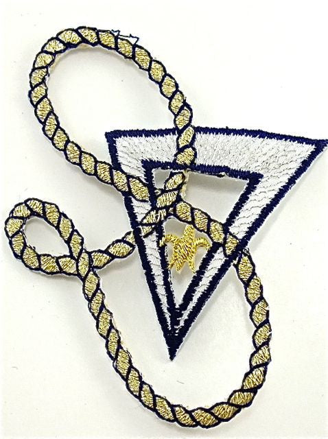 Nautical Rope Metallic Gold/Silver Embroidered Iron-On 3.5" X 2.5"