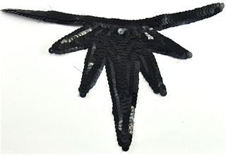 Designer Motif with Black Sequins 8" x 5"