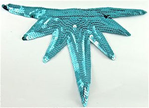 Design Motif with Turquoise Sequins 10" x 6.5"