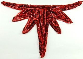 Designer Motif with Red Sequins 10.5" x 6.5"
