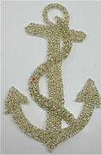 Load image into Gallery viewer, Anchor with Vintage Silver Beads Vintage Product 5.5&quot; x 3&quot; - Sequinappliques.com