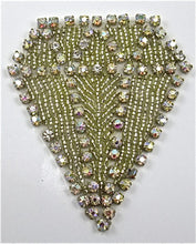 Load image into Gallery viewer, Designer Motif Diamond Shape with Silver Beads and AB Rhinestones 3&quot; x 3.5&quot;
