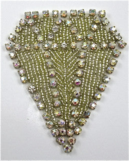 Designer Motif Diamond Shape with Silver Beads and AB Rhinestones 3