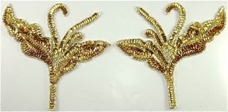 Flower Pair Gold 7"x5"