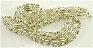 Designer Motif with Silver Beads 3.5" x 2"