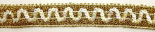 Load image into Gallery viewer, Trim with Gold Bullion thread Intertwined with ZigZag China White Sequins 1&quot; Wide