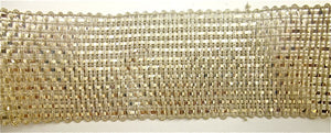 Trim with Silver Mesh Bullion Thread 2.5" Wide Sold by the Yard