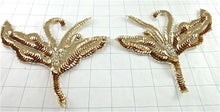 Load image into Gallery viewer, Flower Pair with Gold Sequins and silver Beads 7 &quot;x 6&quot;