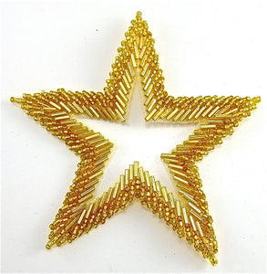 Star with Gold Bead with Cut Out Center 5"