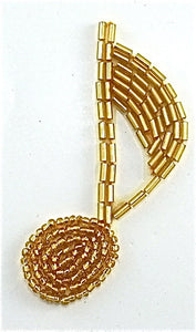 Single Note with Gold Beads 3" x 1.5"