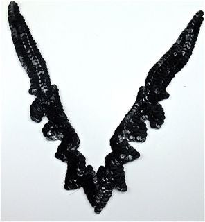 Design Motif Neck Piece with Black Sequins and Beads 8