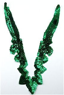 Design Motif Neck Piece with Green Sequins 8