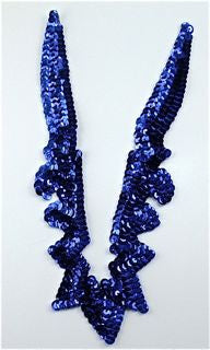 Design Motif Neck Piece with Royal Blue Sequins 8