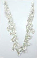 Load image into Gallery viewer, Designer Motif Neck Line with Iridescent Sequins and Beads 8&quot; x 5&quot;