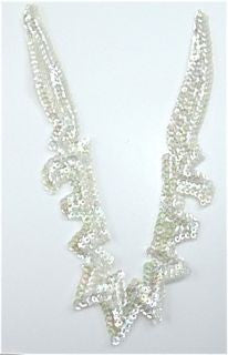 Designer Motif Neck Line with Iridescent Sequins and Beads 8