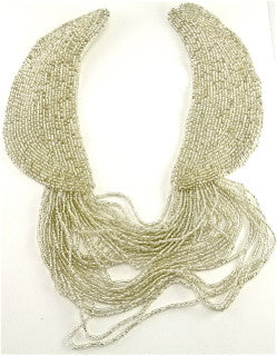 Designer Motif Neckline with Silver Beads 11" x 8"