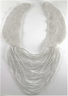 Designer Motif Neck Line with Silver Beads 11" x 9"
