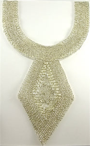 Designer Neck Line with Silver Beads 11" x 7"