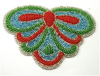 Designer Motif with Green and Orange Beads 5