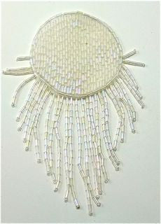 Epaulet with Iridescent Sequins and Beads 5" x 3"