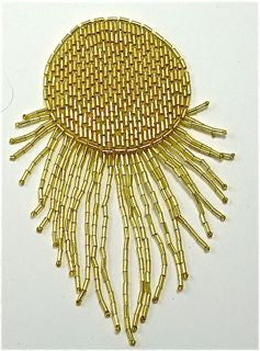 Epaulet Gold Beaded 2.5" x 2.5"