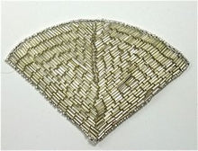 Load image into Gallery viewer, Designer Motif Fan Shape with Silver Beads 5&quot; x 3.5&quot;