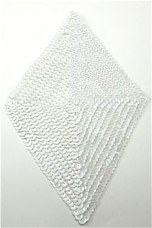 Design Motif Diamond with White Sequins 9.5" x 5"