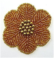 Load image into Gallery viewer, Flower Gold Beaded 2.5&quot; x 2.5&quot;
