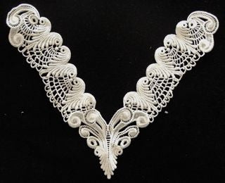 Designer Embroidered Lace Bodice Cream Color 18" x 8"