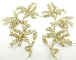 Flower Pair Vintage Silver Beads 8" x 6"