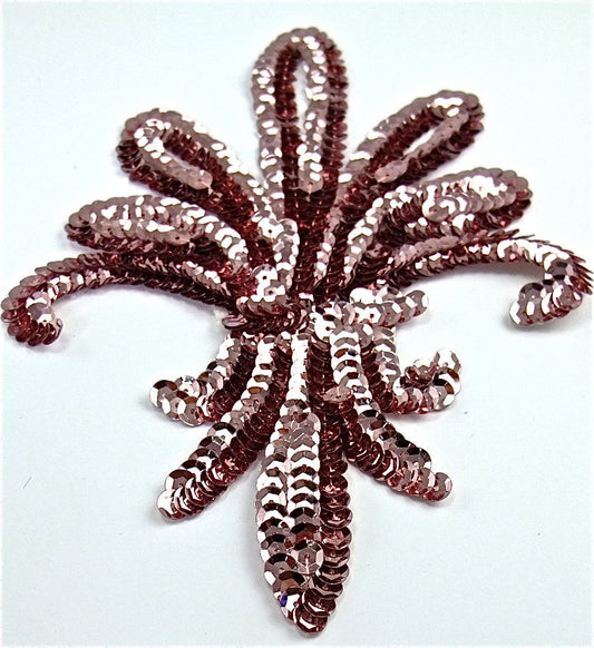 Fleur de lis Orchid Sequins and Beads 7" x 5"