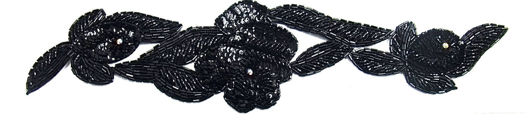 Flower with Black Sequins and AB Rhinestone 13