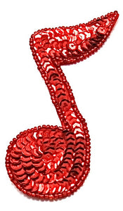Single Note with Red Sequins and Beads 3.5" x 2.75"