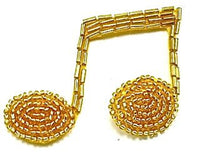 Double Note with Gold Beads 2.5