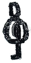 Load image into Gallery viewer, Treble Clef with Black Sequins 6&quot; x 2&quot;