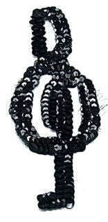 Treble Clef with Black Sequins 6
