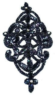 Designer Motif with Moonlite Sequins and Beads 8" x 4"