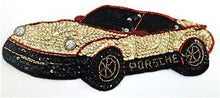 Load image into Gallery viewer, Porsche with Gold and Black Sequins with Silver Headlites 10&quot; x 4&quot; On Sale!