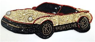 Porsche with Gold and Black Sequins with Silver Headlites 10