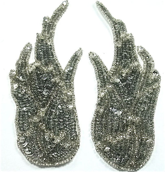 Flame Silver Sequin 8" x 3"