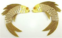 Load image into Gallery viewer, Fish Pair with Gold Sequins and Beads 5&quot; x 4&quot;