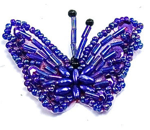 Butterfly with Purple Beads 2" x 1.5"